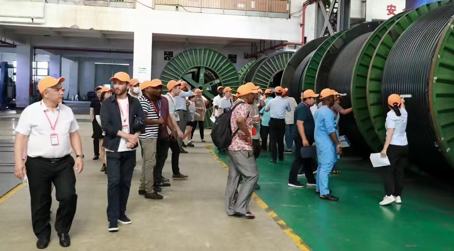 Visitors on the factory floor